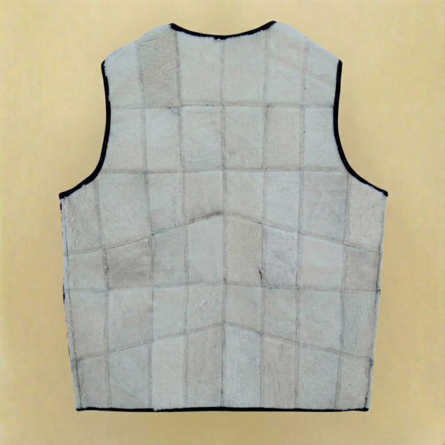 Hakiki Deri Kürklü Siyah Yelek - Klasik Kesim